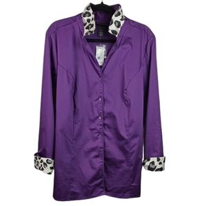 Lane Bryant purple animal print accent top